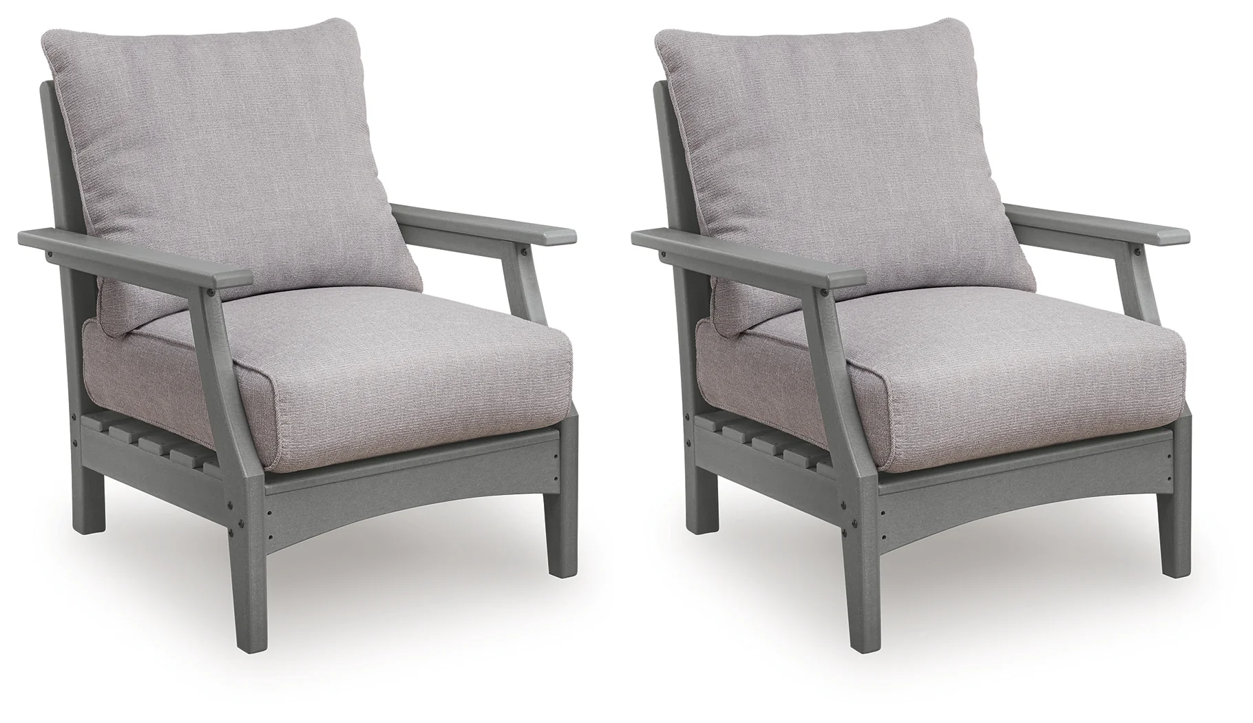 Cove Beach Gray Outdoor Lounge Chair with Cushion - Image 2