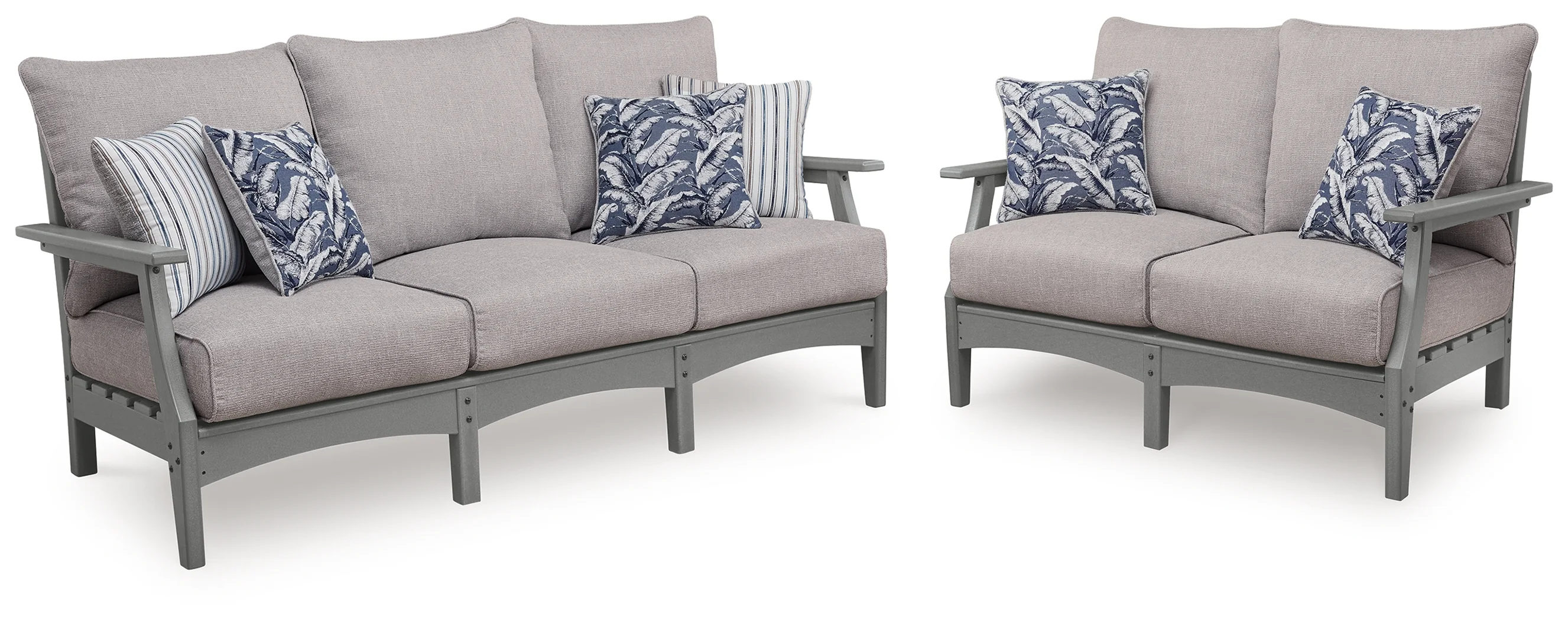 Cove Gray Beach Outdoor Sofa and Loveseat - Image 2
