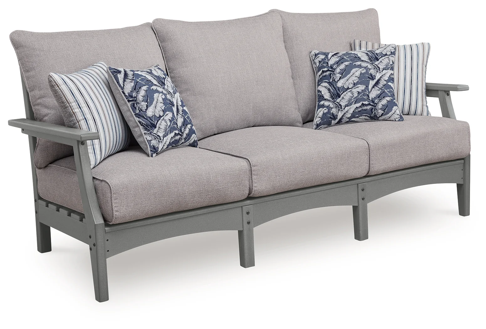 Cove Beach Gray Outdoor Sofa with Cushion - Image 2