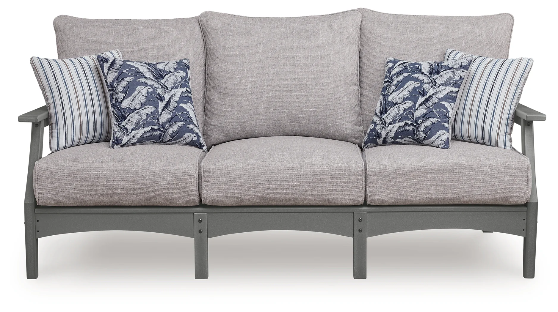 Cove Beach Gray Outdoor Sofa with Cushion - Image 3