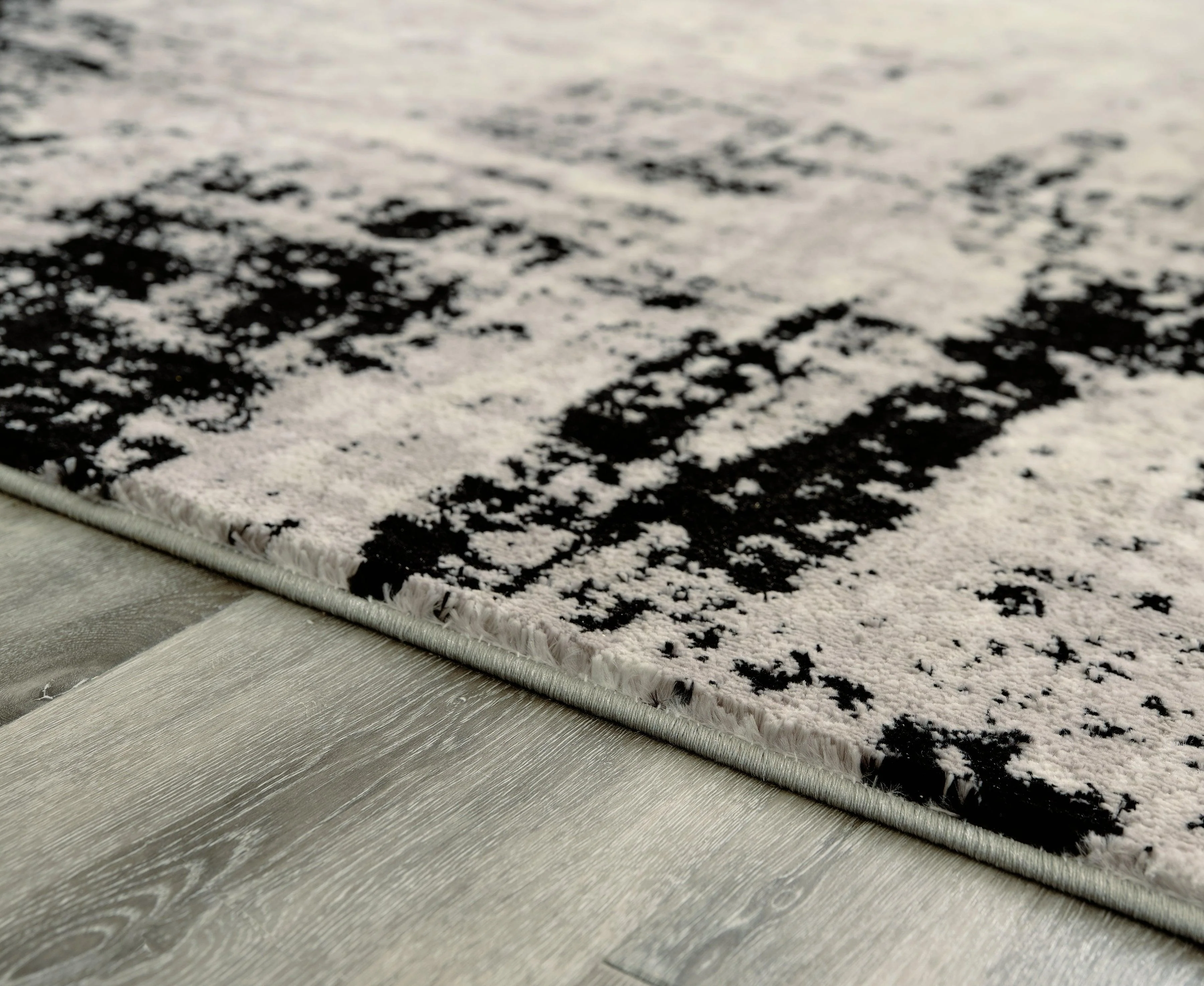 Zekeman Black Cream Gray 7'10" X 10' Rug - Image 3