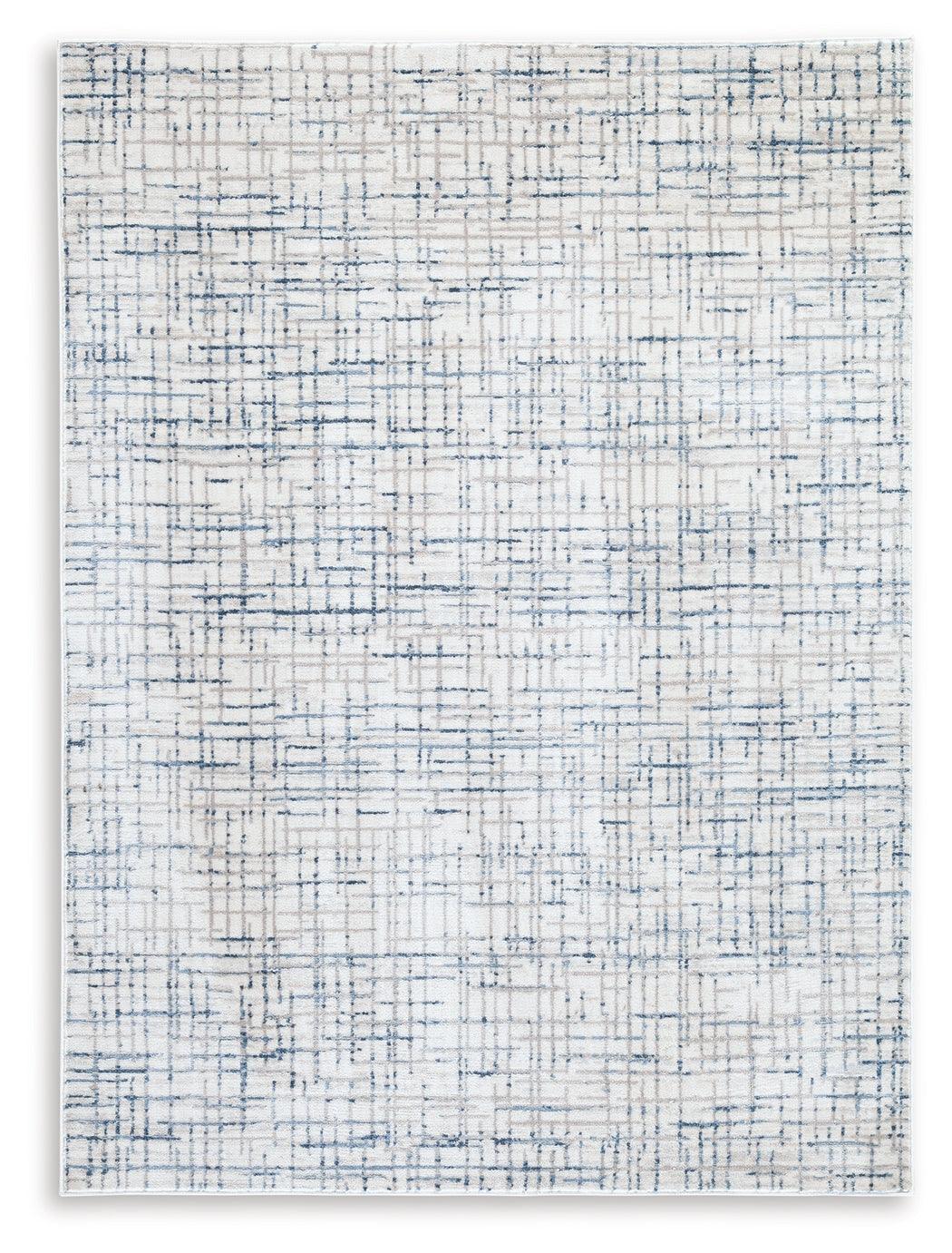 Beckfille Blue Gray Cream 5' X 7' Rug - Image 2