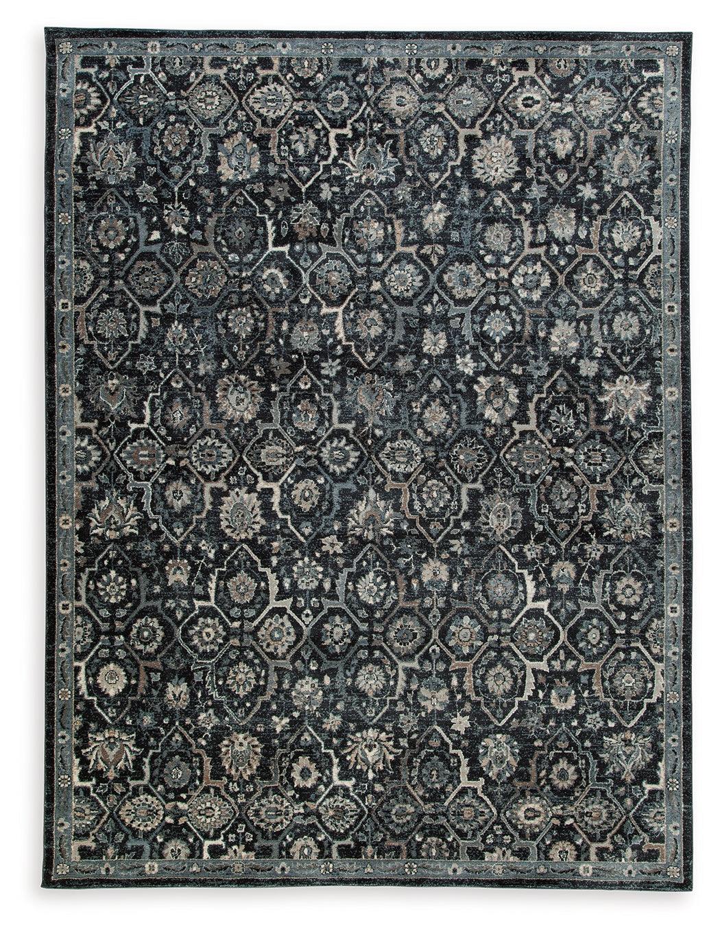 Hilcott Blue Cream Brown 7'10" X 10'6" Rug - Image 2