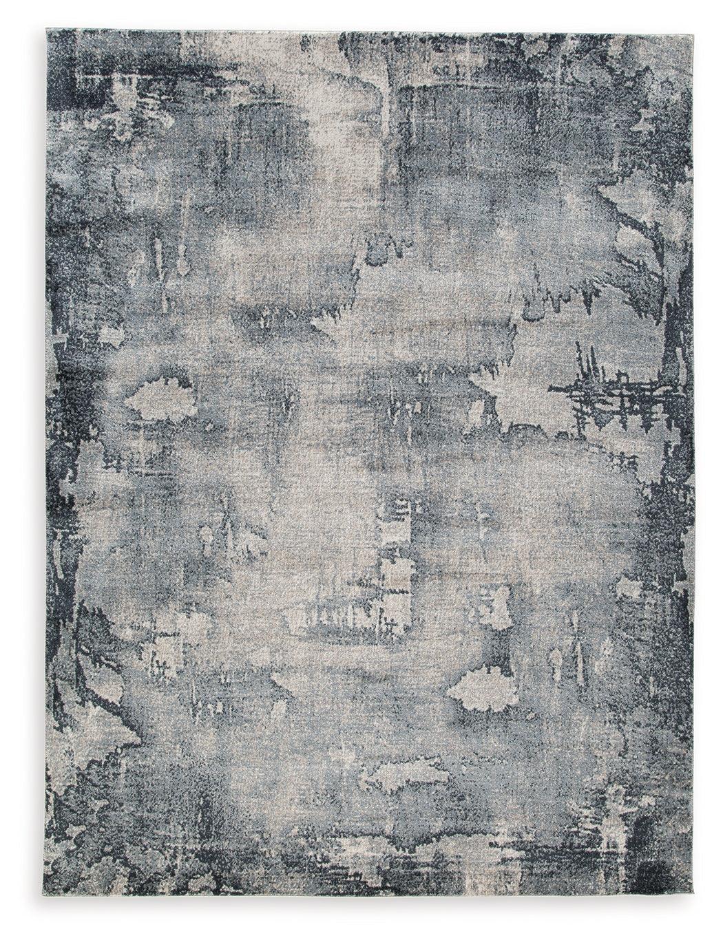 Langrich Blue Gray Cream 5'3" X 7'3" Rug - Image 2