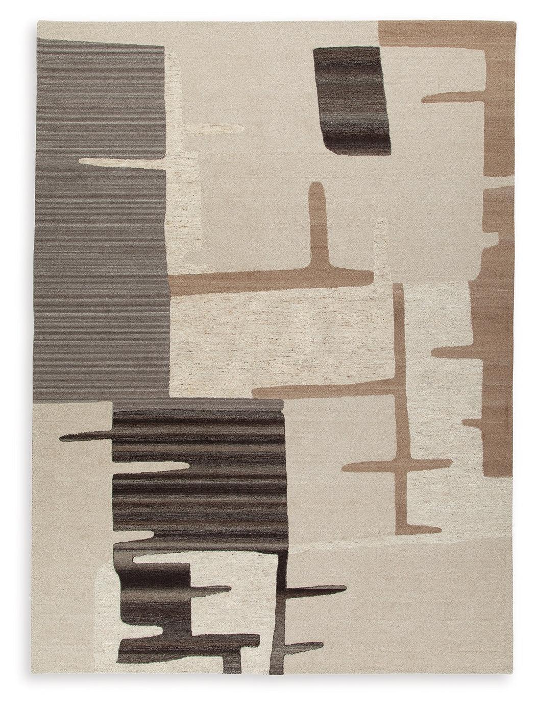 Kencher Beige Brown Extra Large Rug - Image 2