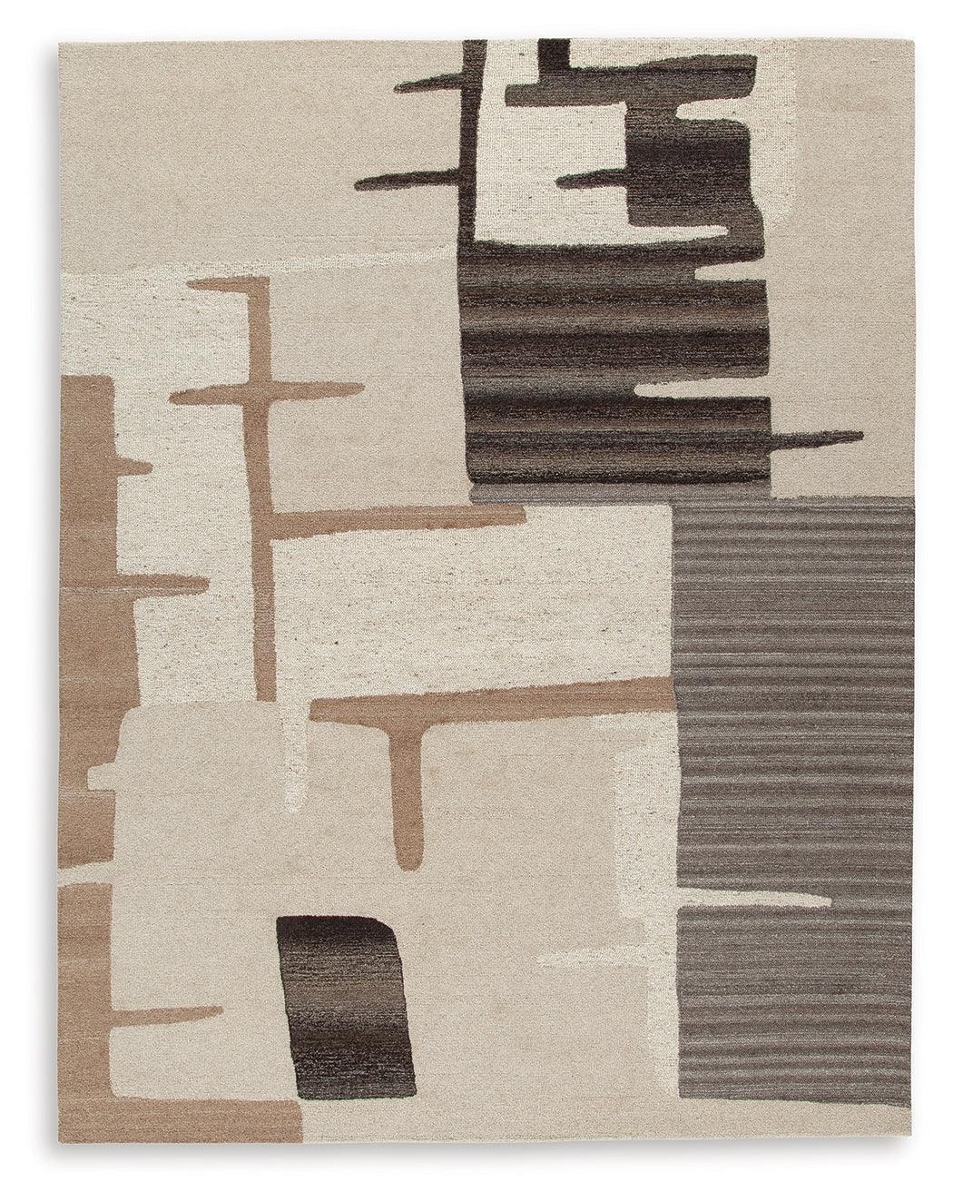 Kencher Beige Brown Large Rug - Image 2