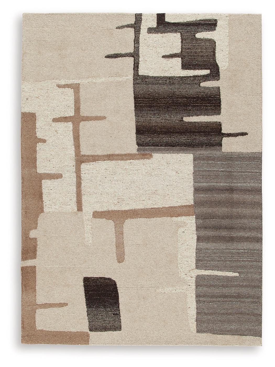 Kencher Beige Brown Medium Rug - Image 2