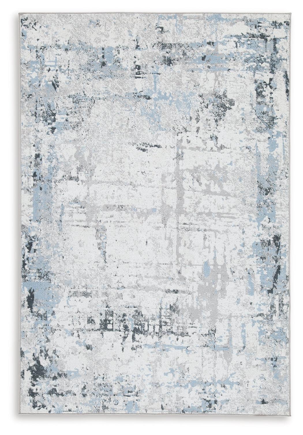 Emertonly Blue/White/Gray 8' x 10' Washable Rug - Image 1