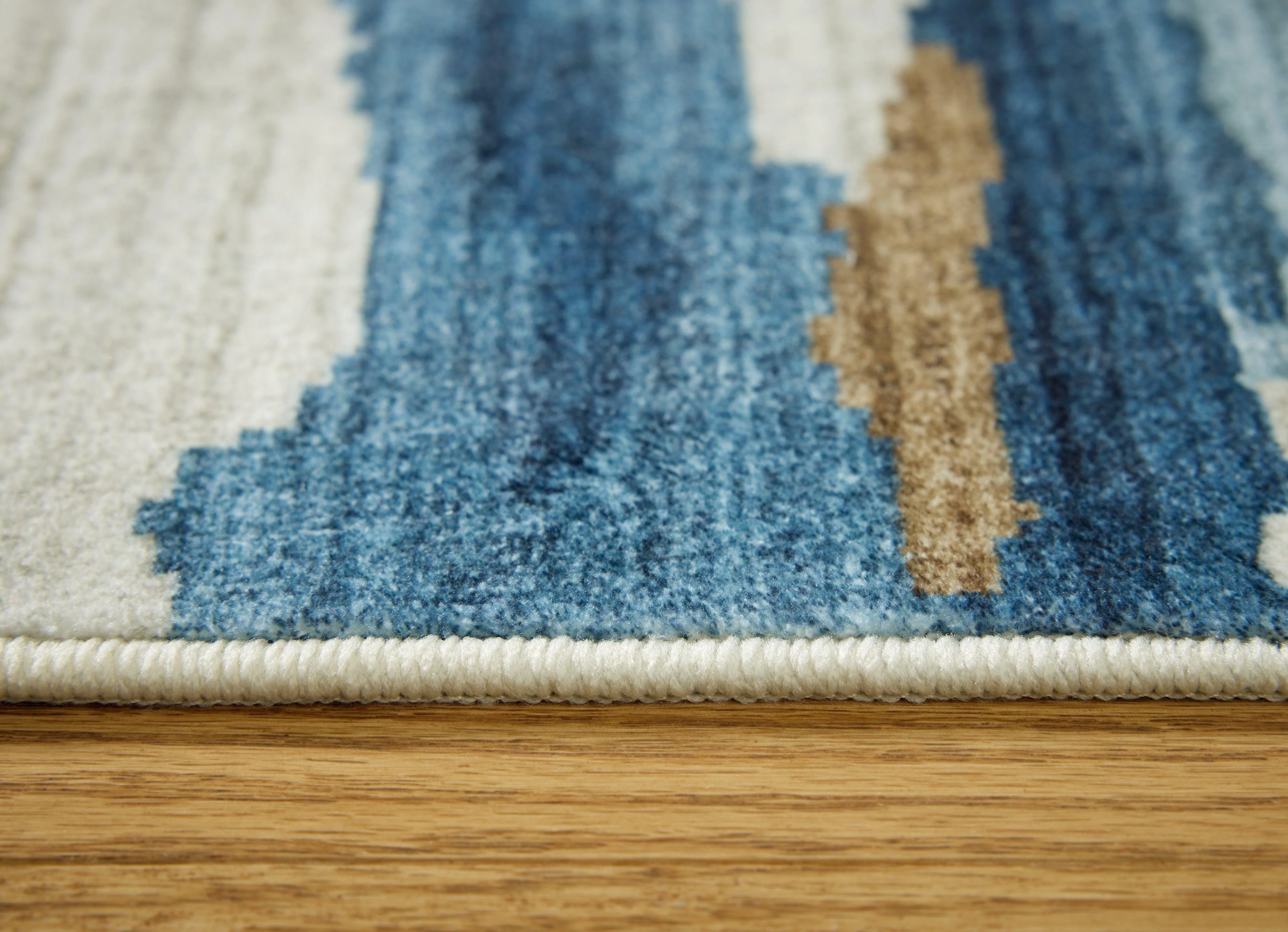 Vinlett Cream/Blue/Brown 5' x 7' Washable Rug - Image 3