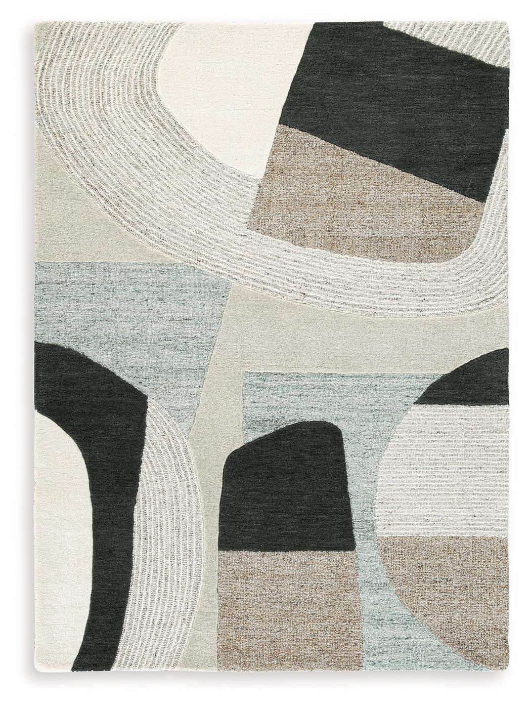 Edrickhill Grayish Teal/Taupe/Cream 5' x 7' Rug - Image 2