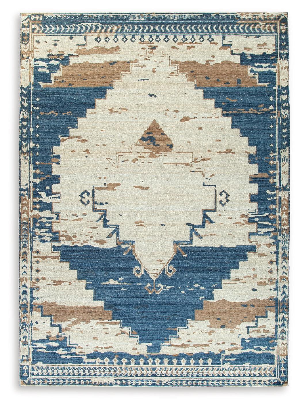 Varnler Blue/Brown/Tan 10' x 14' Rug - Image 2
