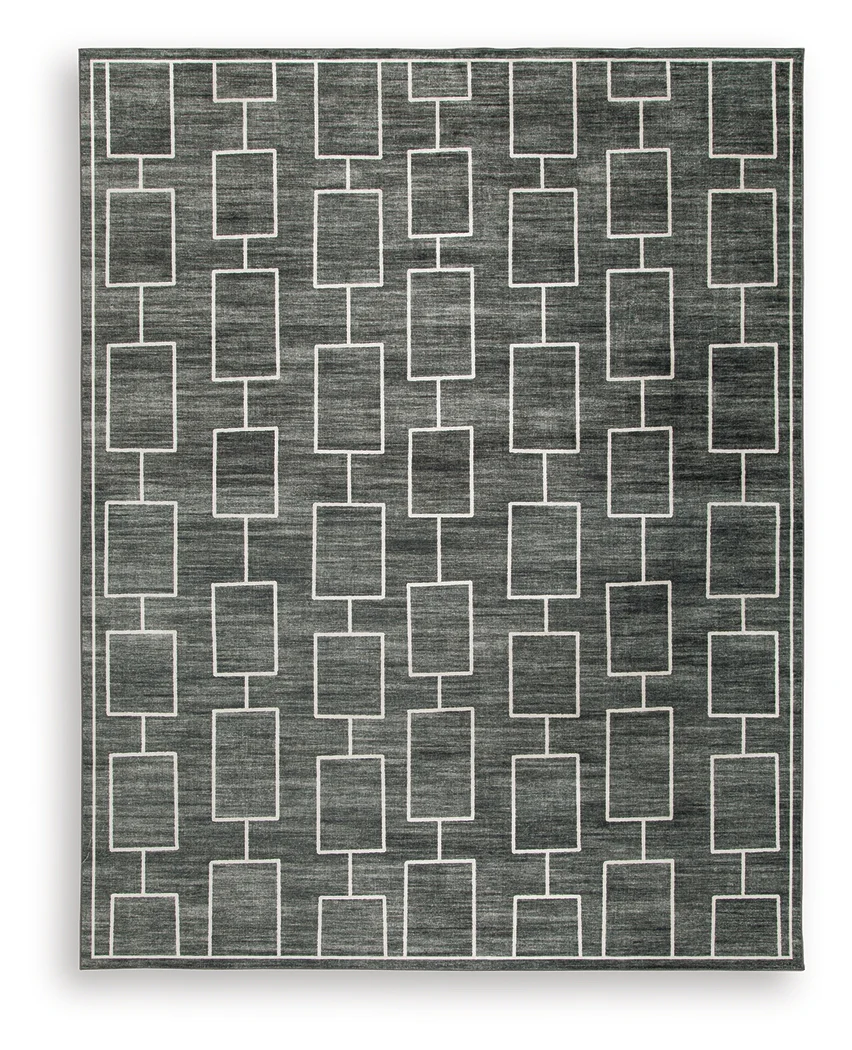 Elderland Black/Gray Washable 7'6" x 9'6" Area Rug - Image 2