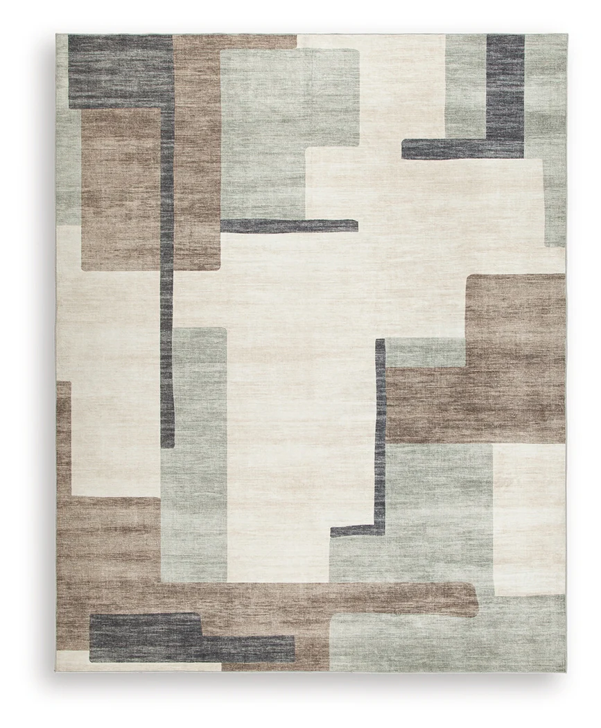 Larkport Cream/Brown/Gray Washable 8' x 10' Area Rug - Image 2