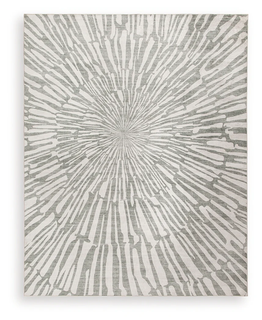 Verland Gray/White Washable 7'6" x 9'6" Area Rug - Image 2