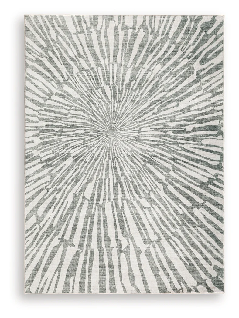 Verland Gray/White Washable 5' x 7' Area Rug - Image 2