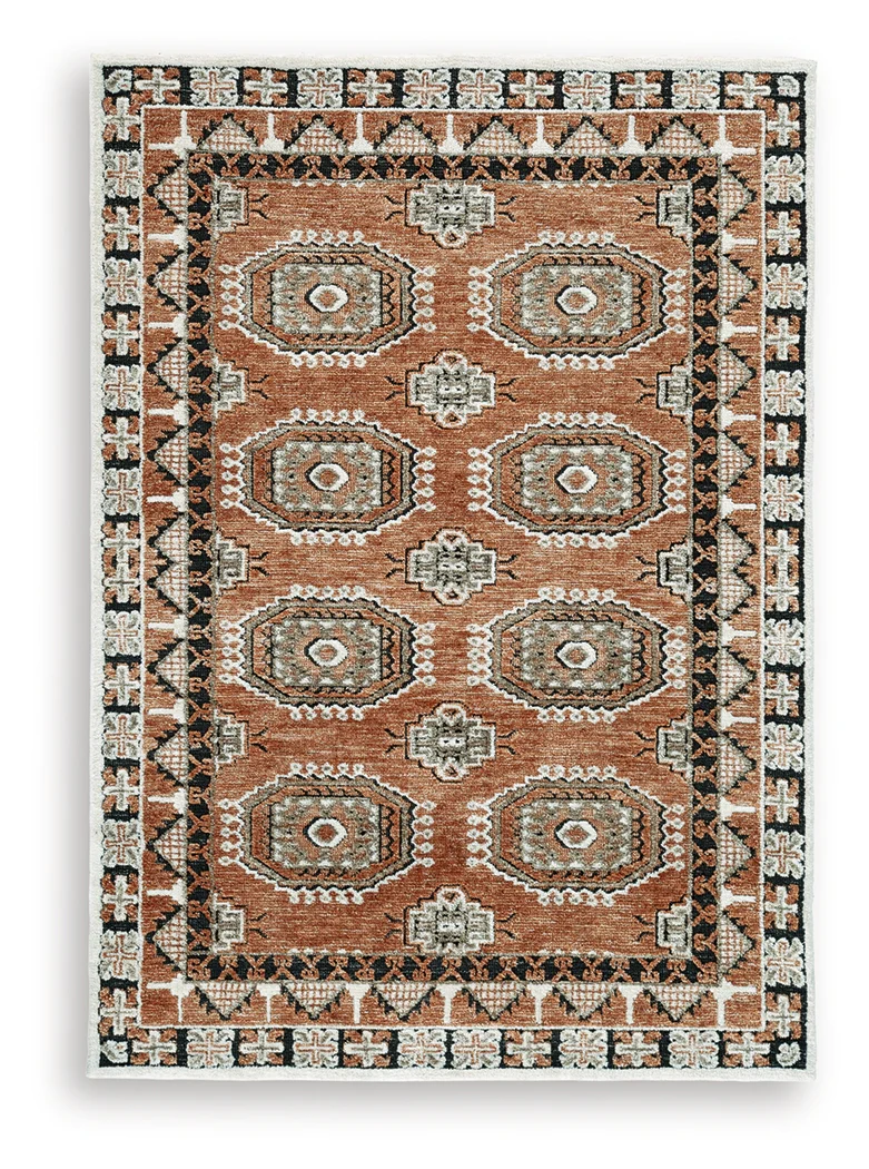 Qaabiz Sienna/Ivory/Black 5' x 7' Area Rug - Image 2