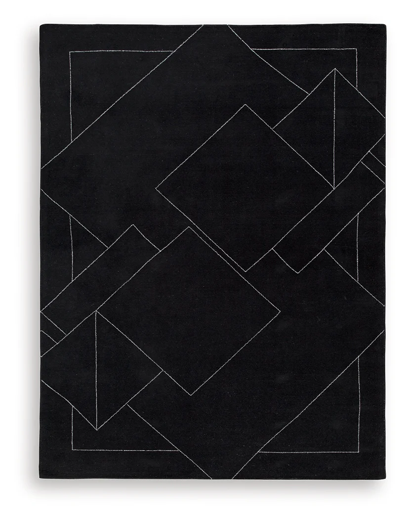 Marav Black/White 7'8" x 10' Area Rug - Image 2