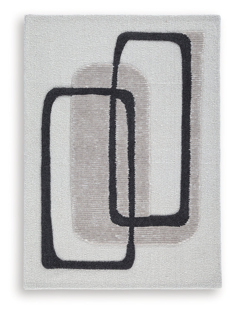 Davismour Ivory/Taupe/Charcoal 5' x 7' Area Rug - Image 2