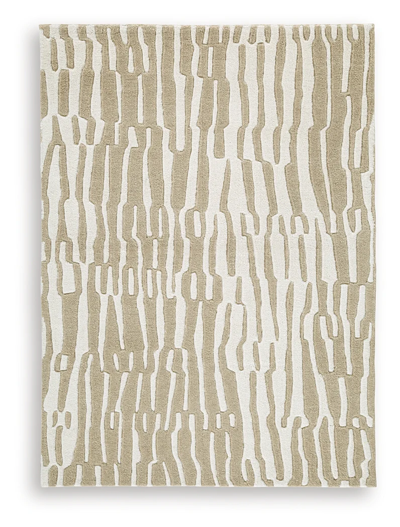 Corrbell Beige/White 5' x 7' Area Rug - Image 2