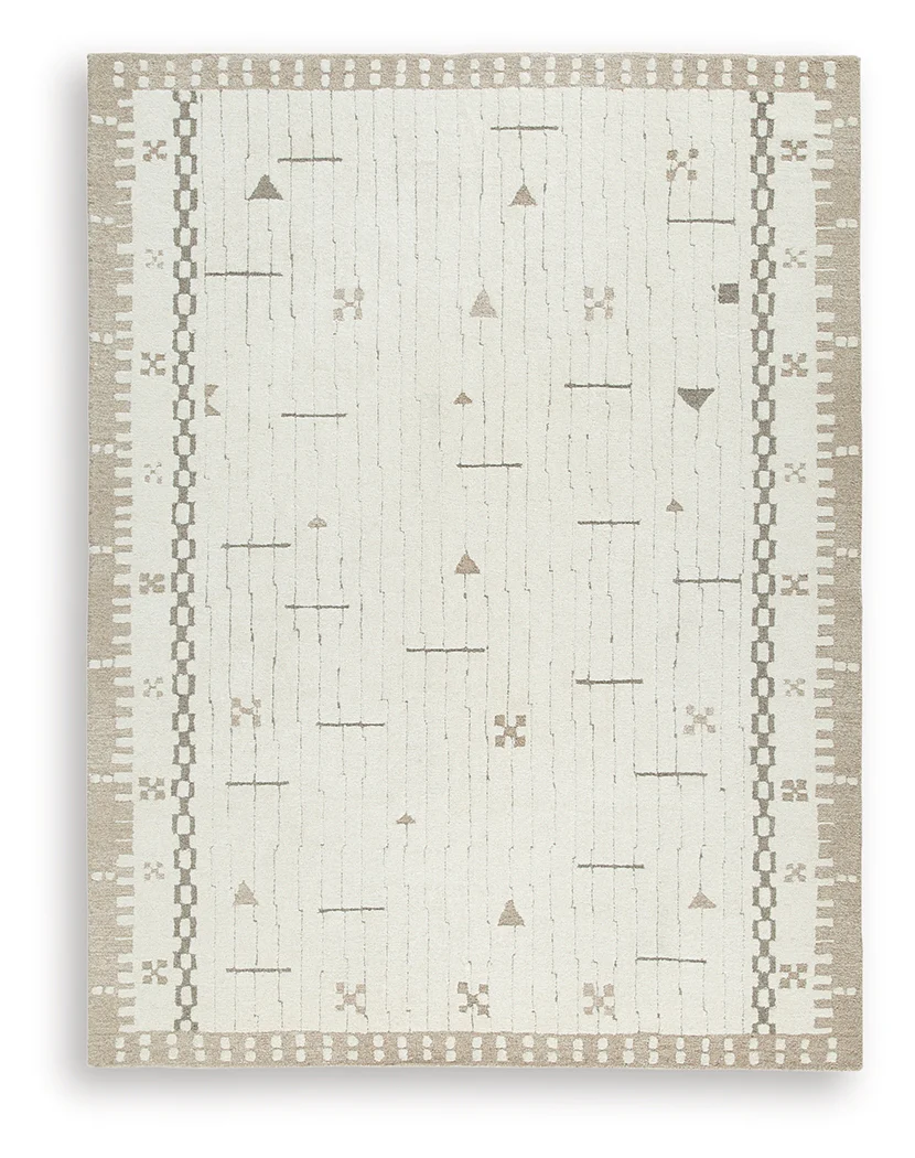 Dot Cream/Brown/Taupe 7'8" x 10' Area Rug - Image 2