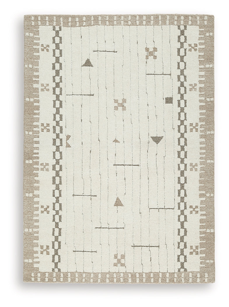 Dot Cream/Brown/Taupe 5' x 7' Area Rug - Image 2
