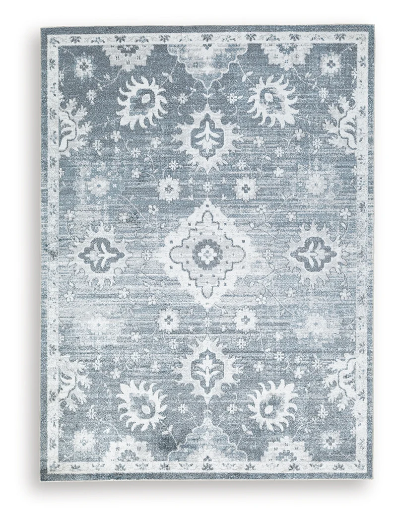 Avanworths Blue/Gray/Ivory Washable 7'10" x 10' Area Rug - Image 2