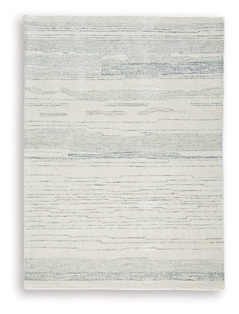 Genemost Ivory/Blue 5' x 7' Area Rug - Image 2