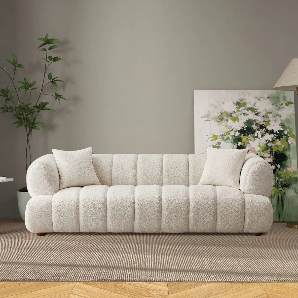 Amina Cream Boucle Sofa