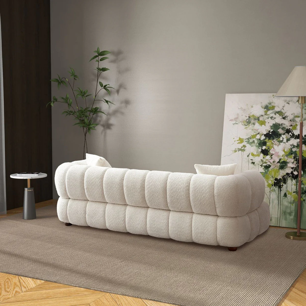Amina Cream Boucle Sofa - Image 3