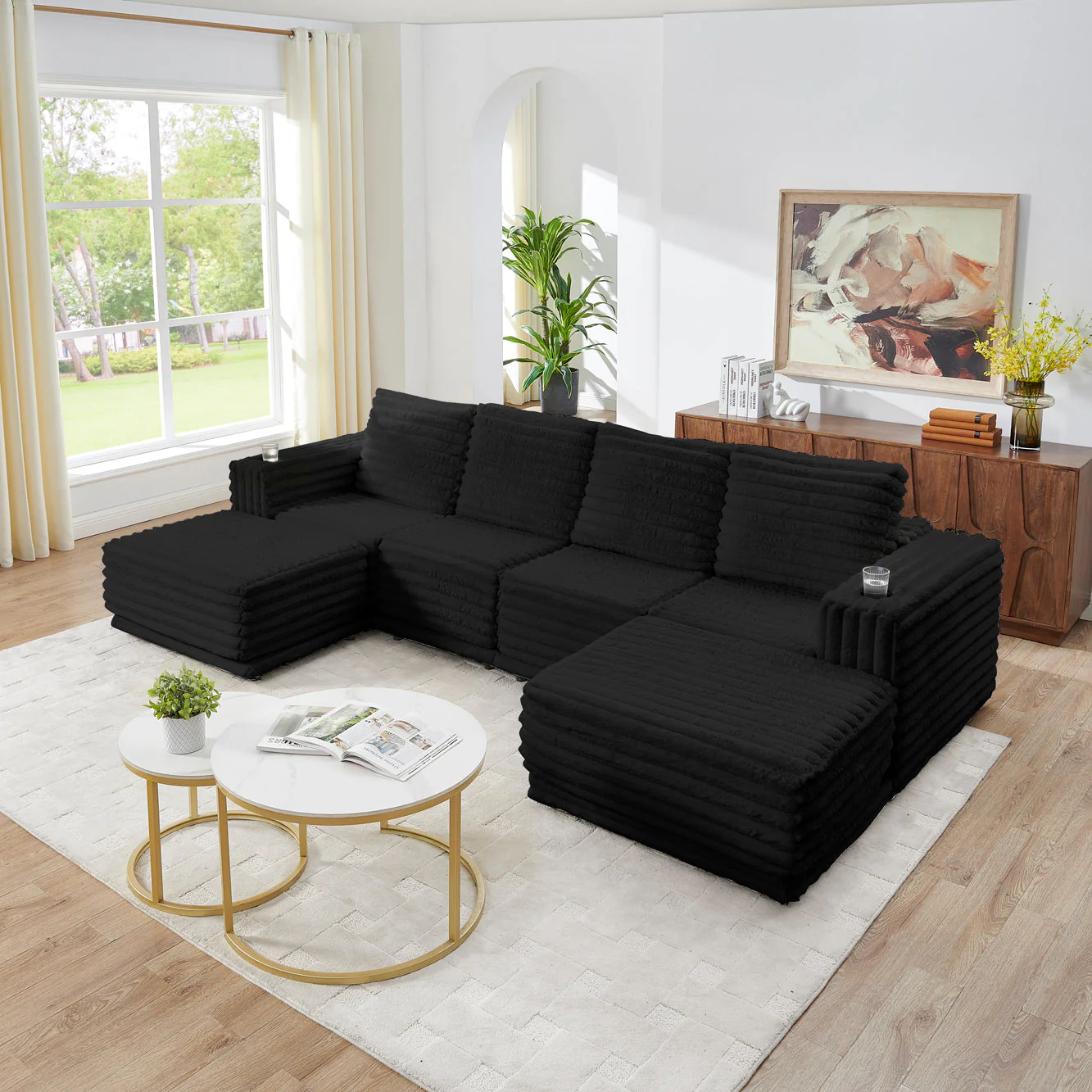 Nuve Black Modular Sectional - Image 1