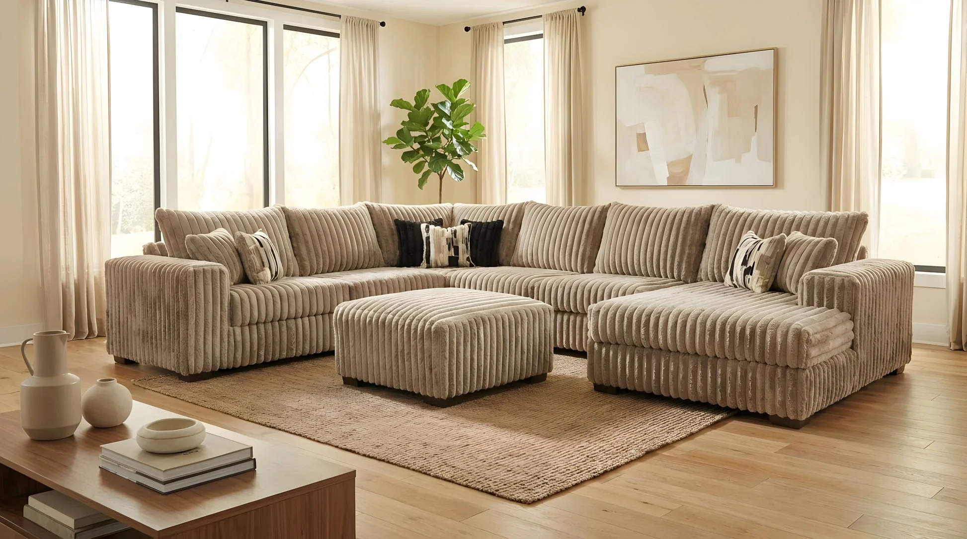 Texan Mocha Ottoman - Image 2