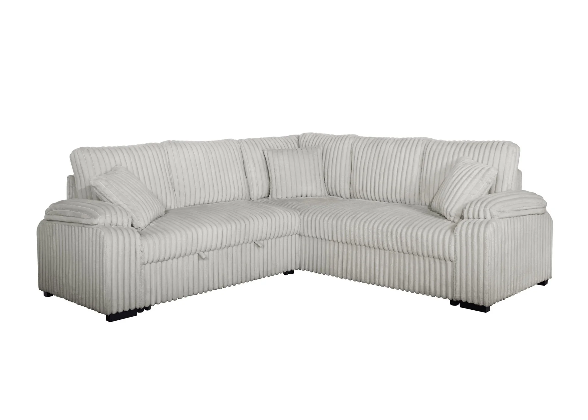 Neeha Gray Corduroy Fabric Sectional - Image 2