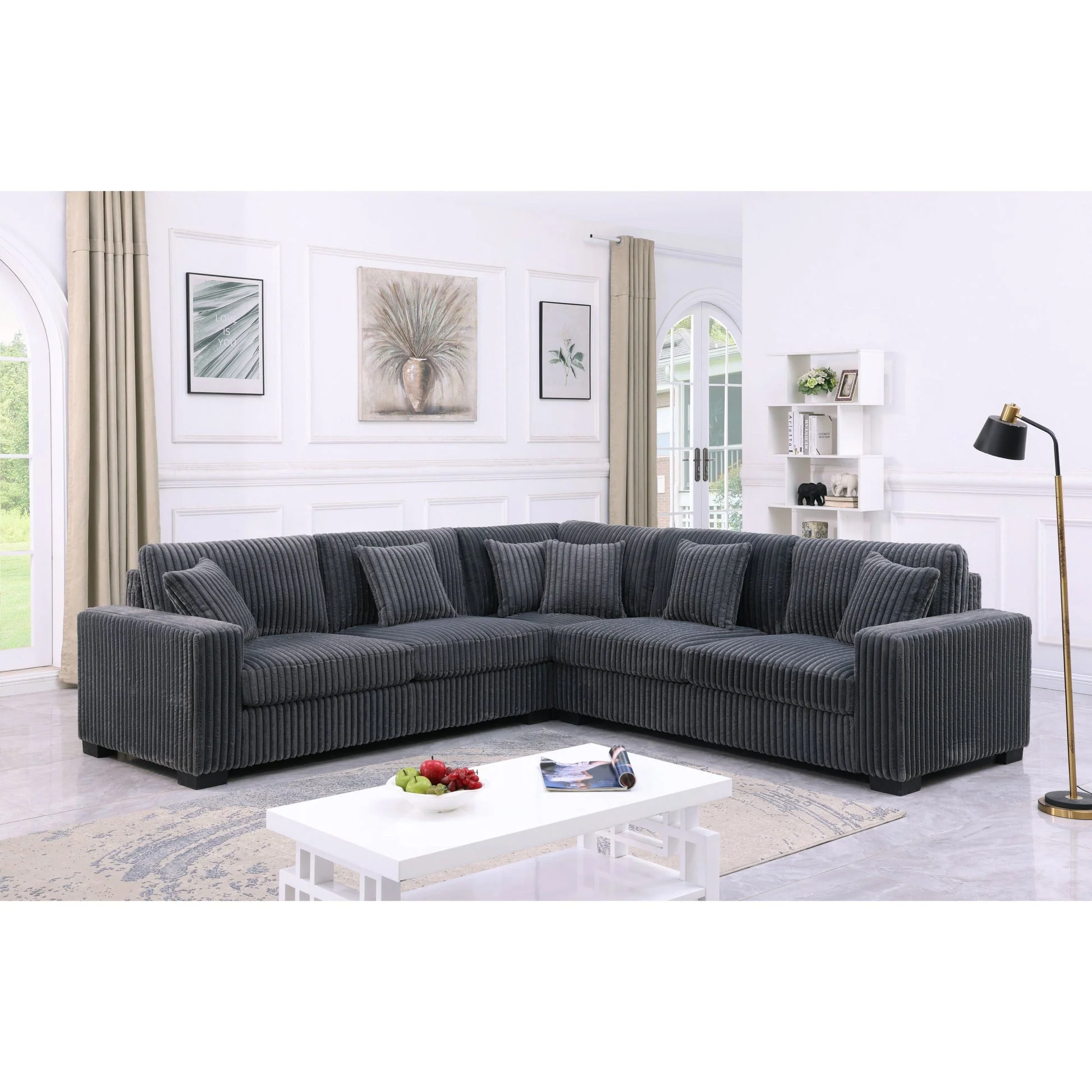 Comfy II Grey 2-Piece Sectional - Image 1