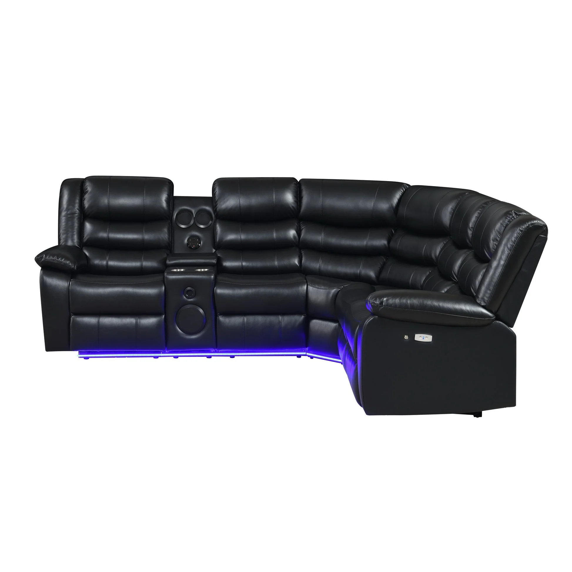 Sonic Black Power Reclining Sectional - Image 3