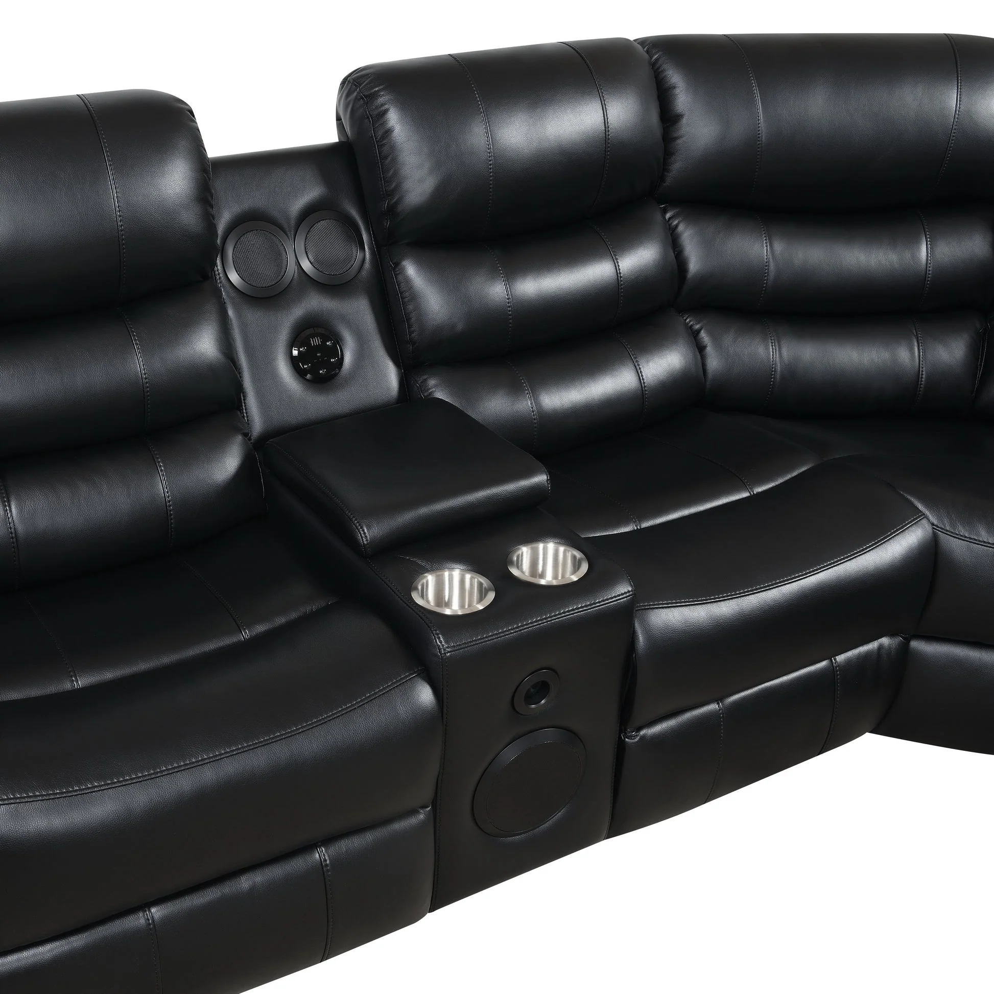 Sonic Black Power Reclining Sectional - Image 2