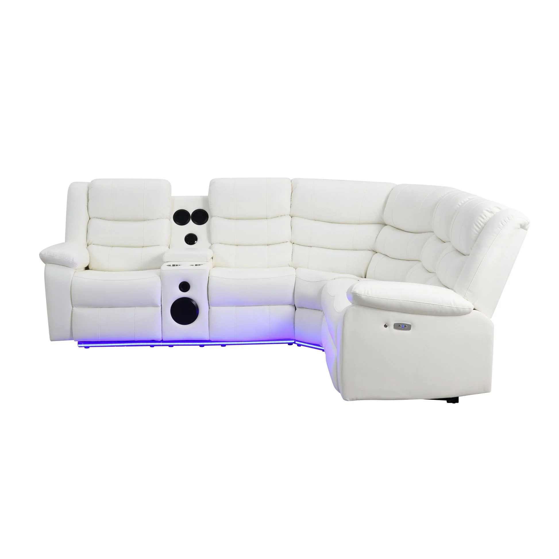 Sonic White Power Reclining Sectional - Image 2