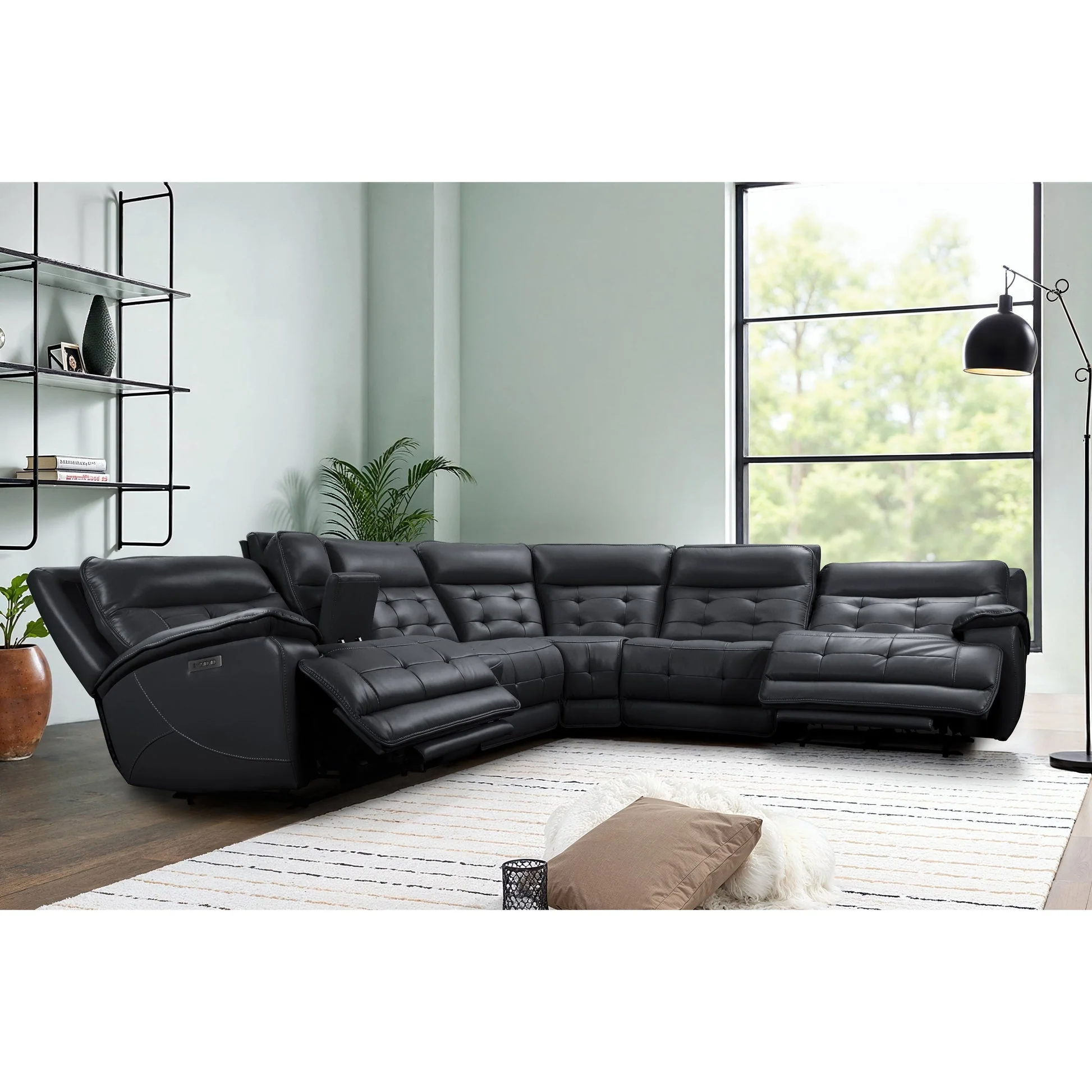 Starlight Black Power/Adj Headrest Reclining Sectional - Image 1