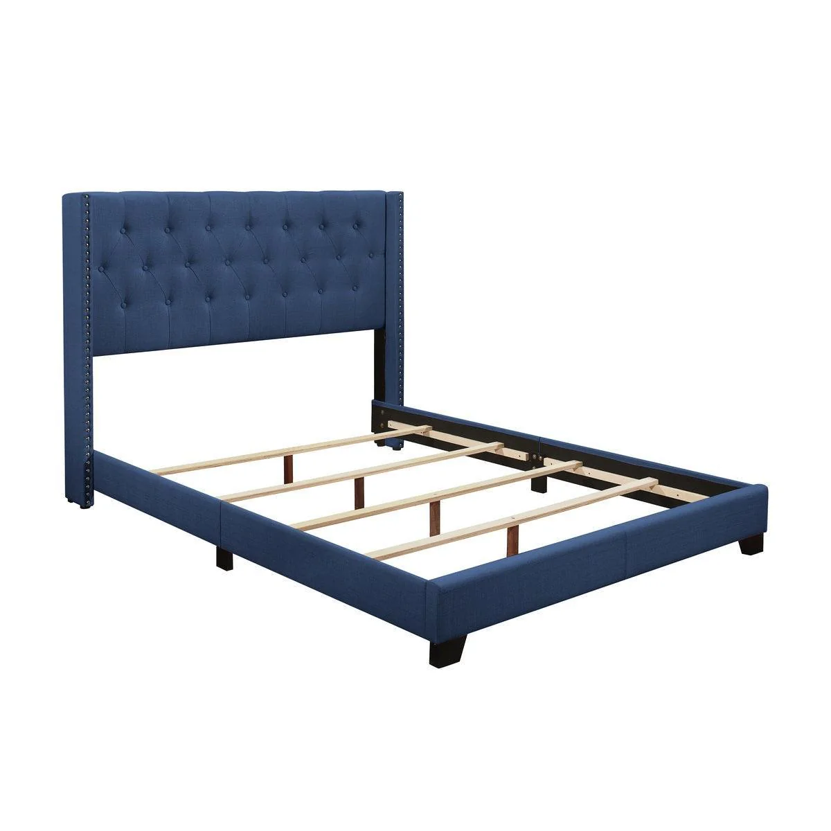 Baker Blue Fabric Tufted Platform Full Bed - Image 3