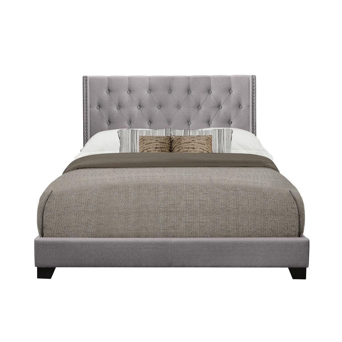 Baker Gray Fabric Tufted Platform Full Bed