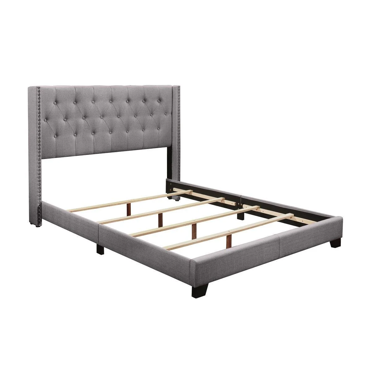 Baker Gray Fabric Tufted Platform Full Bed - Image 3