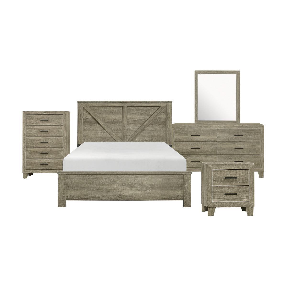 Avenue Light Gray Panel Queen Bedroom Set - Image 2