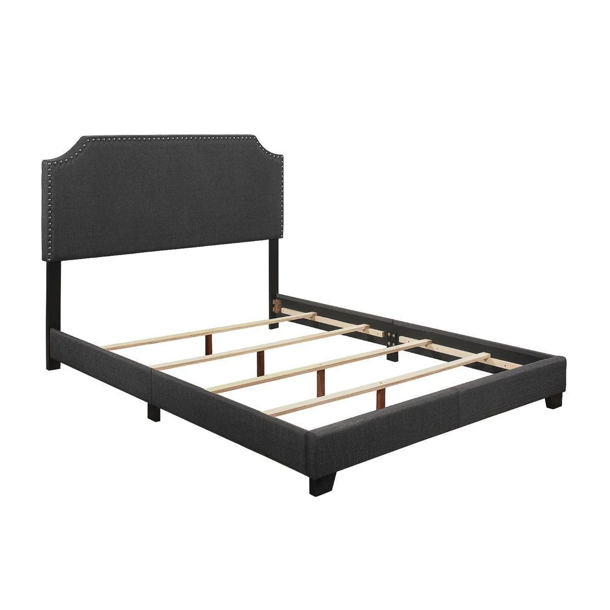 Miranda Dark Gray Fabric Queen Bed - Image 2