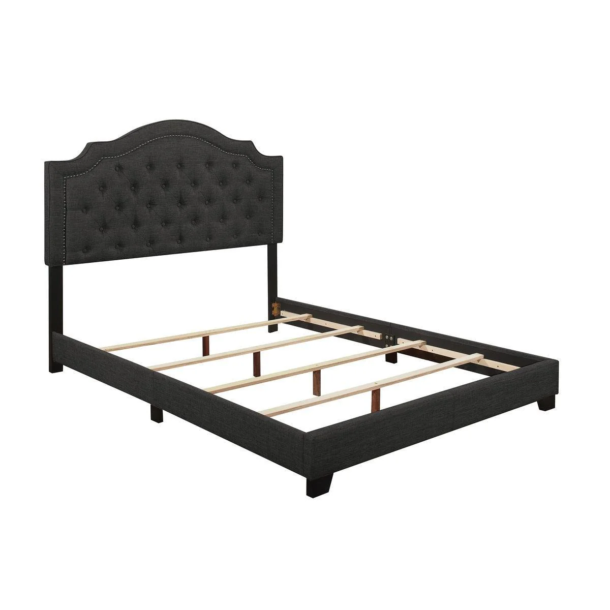 Sandy Dark Gray Fabric Tufted Panel Full Bed - Image 3