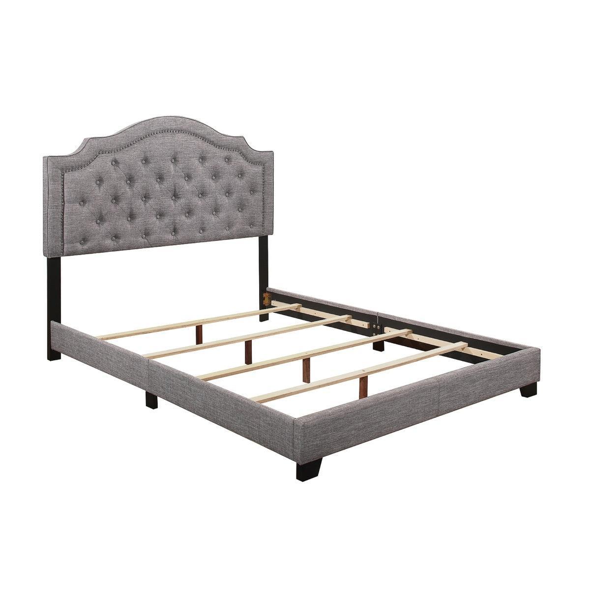 Sandy Gray Fabric Tufted Panel King Bed - Image 3