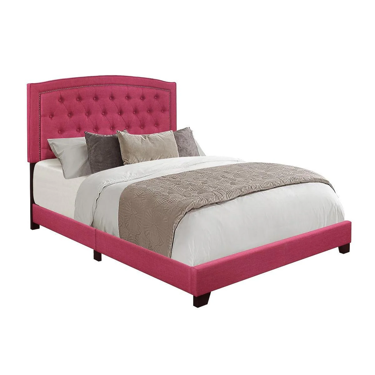 Linda Pink Fabric Tufted Full Bed - Image 2