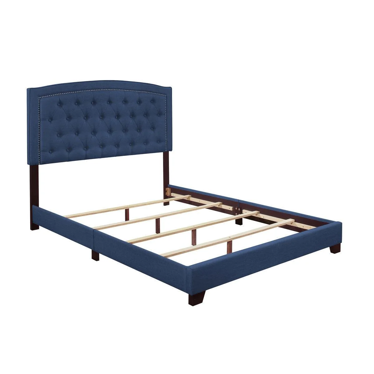 Linda Blue Fabric Tufted King Bed - Image 3