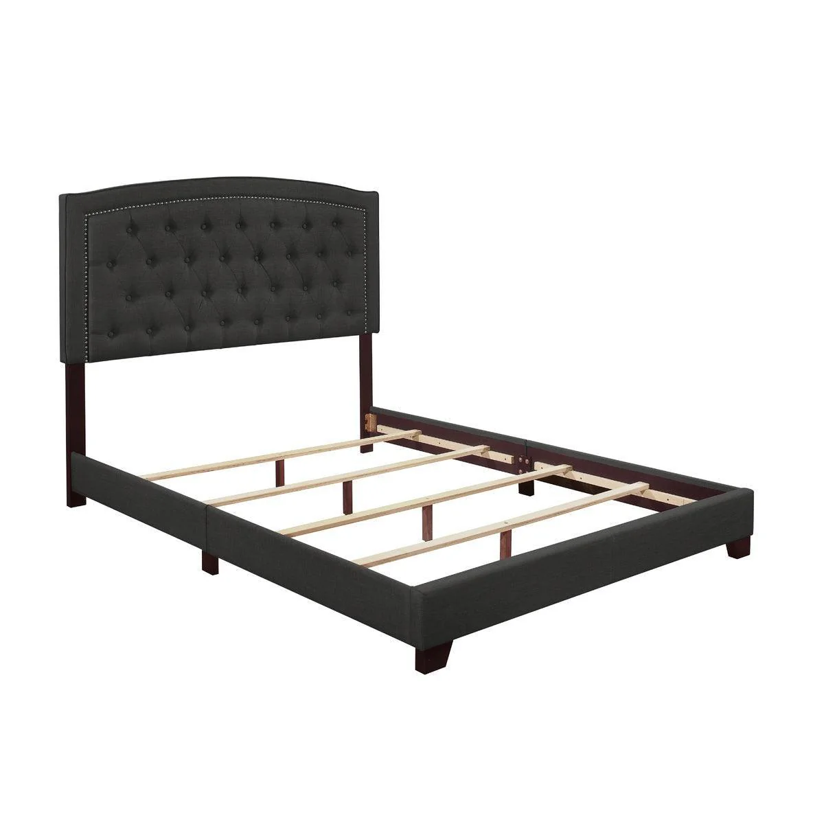 Linda Dark Gray Fabric Tufted King Bed - Image 3