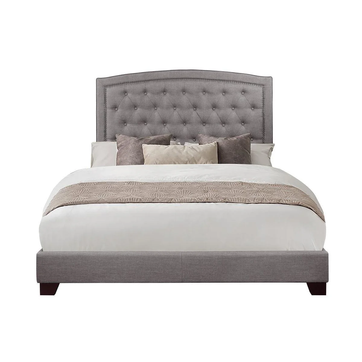 Linda Gray Fabric Tufted King Bed - Image 1