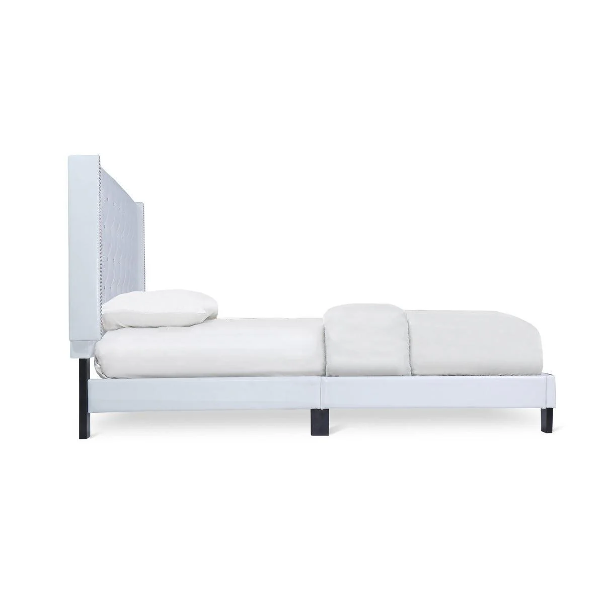 Ivy Black Faux Leather Tufted Platform Queen Bed - Image 3