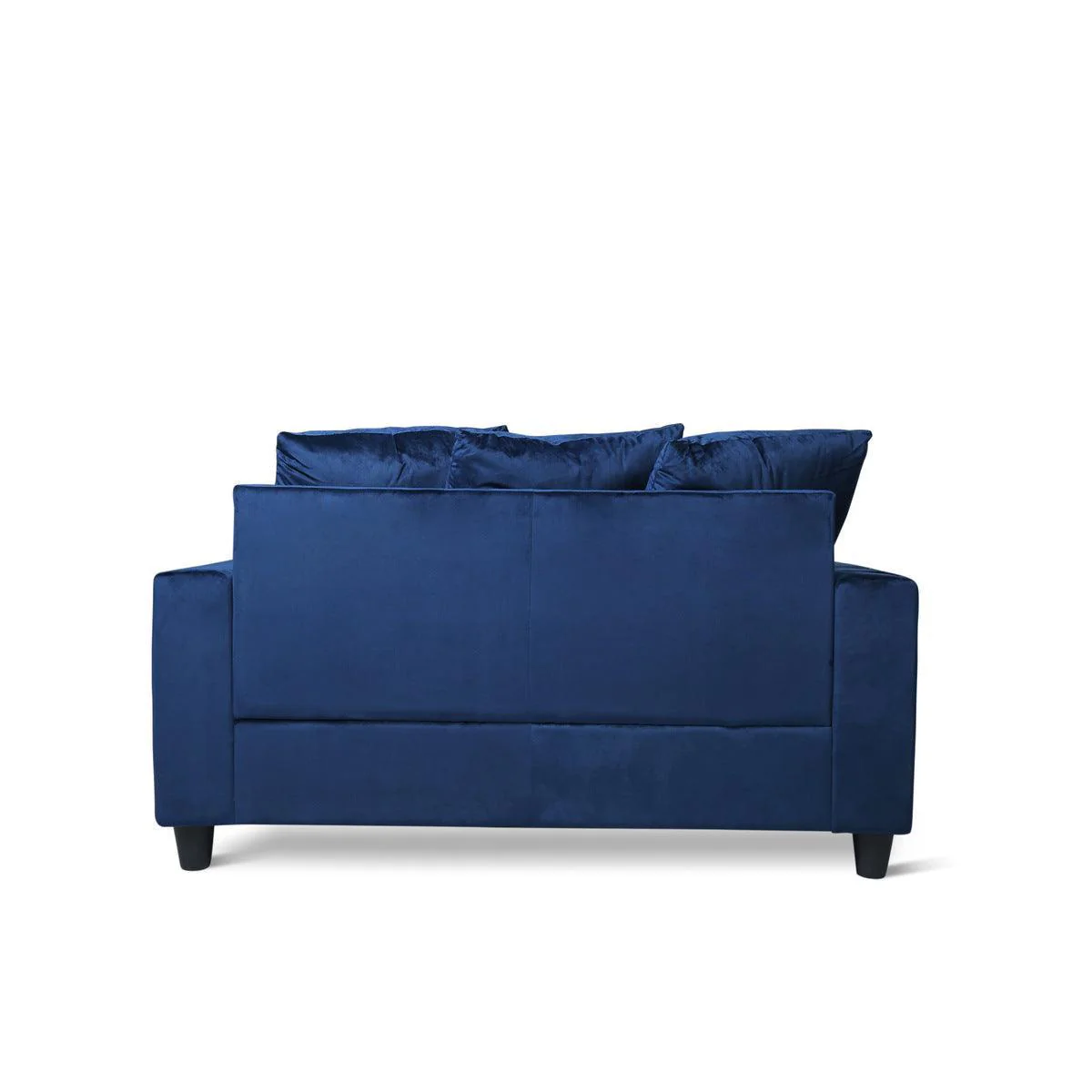 Blue Velvet Loveseat With 2 Pillows - Image 3